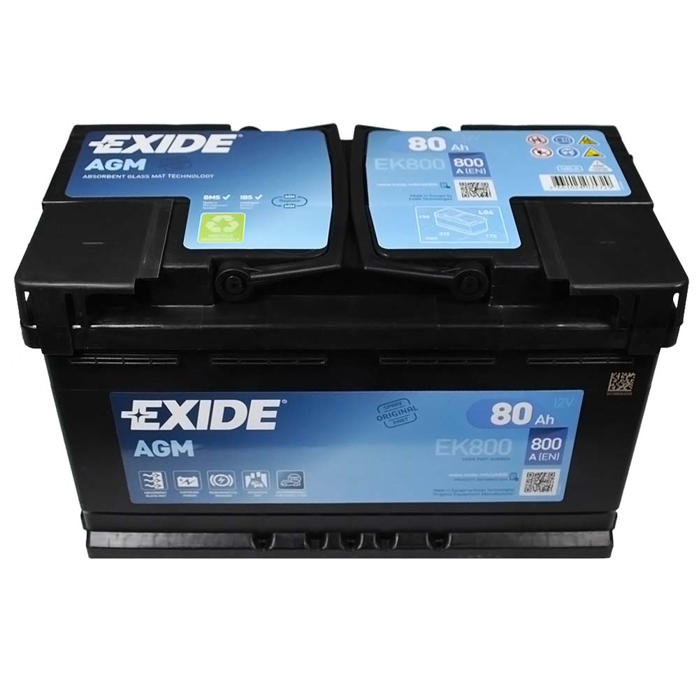 Купить Автомобильный аккумулятор EXIDE Start-Stop AGM 80 R (EK800)